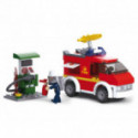 Jeux de construction pour enfants - Pompier : Small Fire Truck + Oil Station - Livraison rapide Tunisie