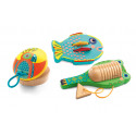 Jeux d'Eveil pour enfants - Musique - Set de 3 percussions. Cymbales-castagnette - guiro - Livraison rapide Tunisie