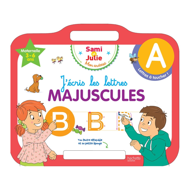Ardoise Sam et Julie - J'écris les lettres majuscules 3-5 ans