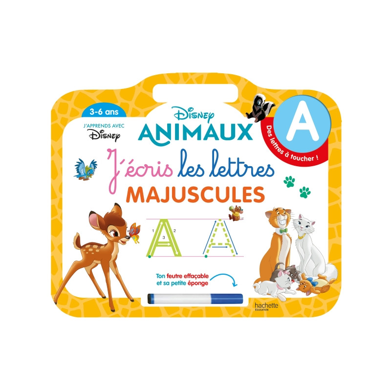 Ardoise Disney Animaux - J'écris les lettres majuscules