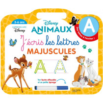 Ardoise Disney Animaux - J'écris les lettres majuscules