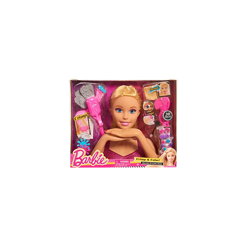 Barbie, Tête à Coiffer et à Maquiller Deluxe, 30 Accessoires