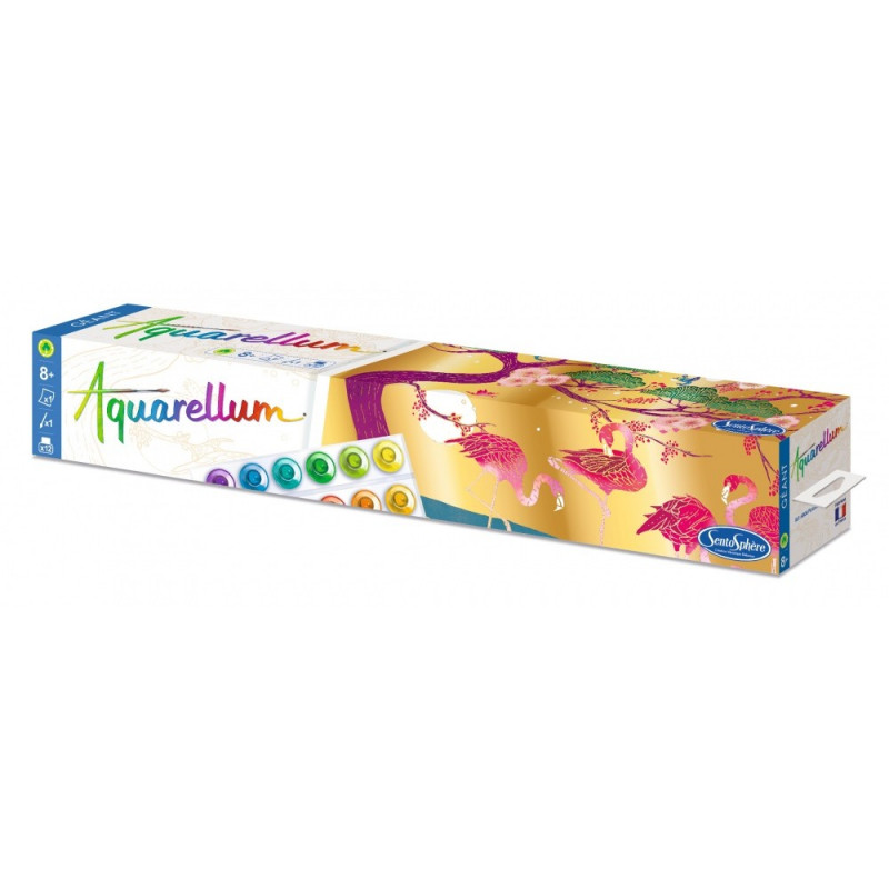 AQUARELLUM GEANT PARAVENT FLAMANTS ROSES AQUARELLUM GEANT PARAVENT FLAMANTS ROSES