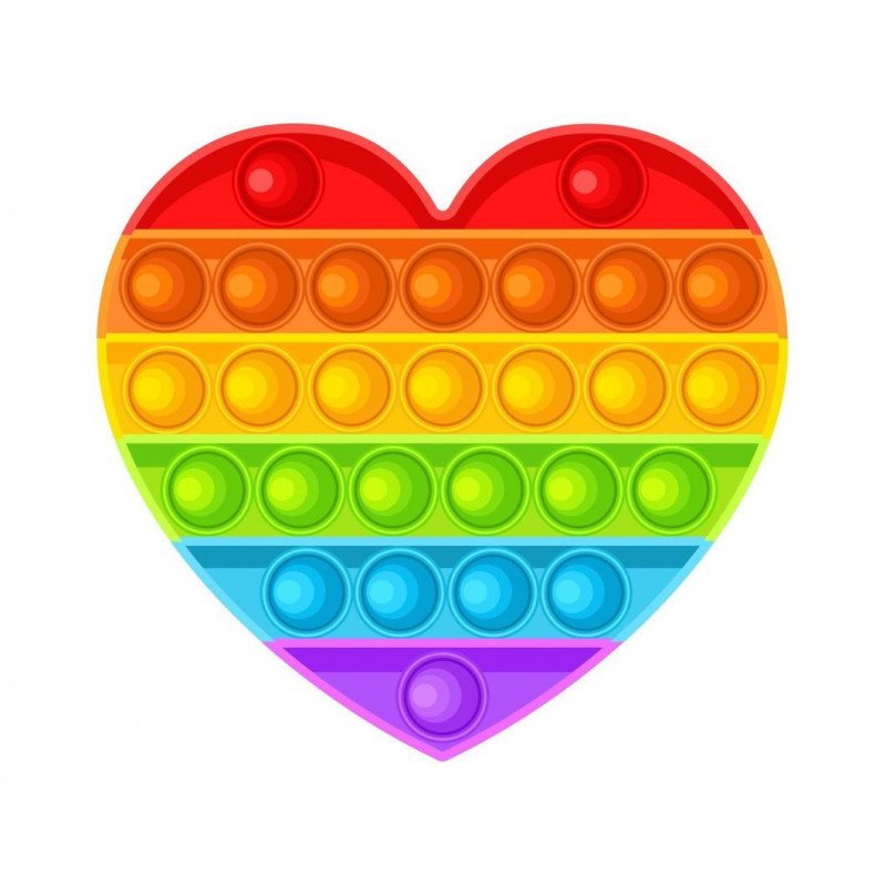 POP IT - Grand modèle Arc en ciel - Cœur