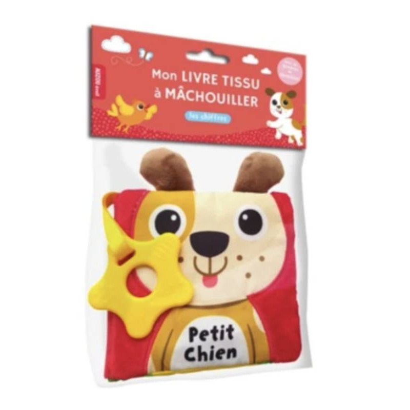 LIVRE TISSU À MÂCHOUILLER : PETIT CHIEN LIVRE TISSU À MÂCHOUILLER : PETIT CHIEN