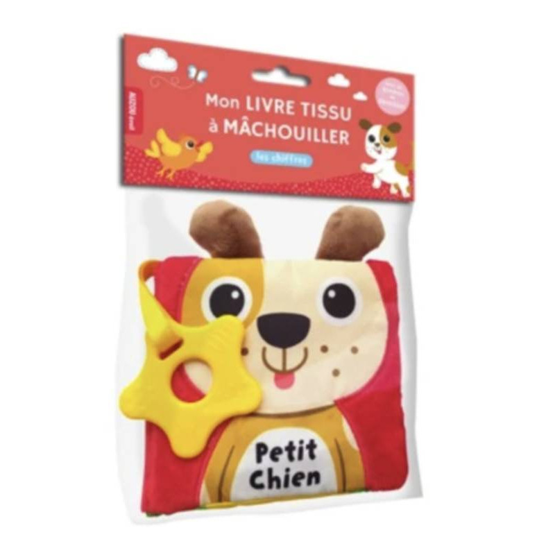 LIVRE TISSU À MÂCHOUILLER : PETIT CHIEN