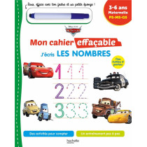 Disney - Cars  Mon cahier effaçable -  Je compte et j'écris les nombres