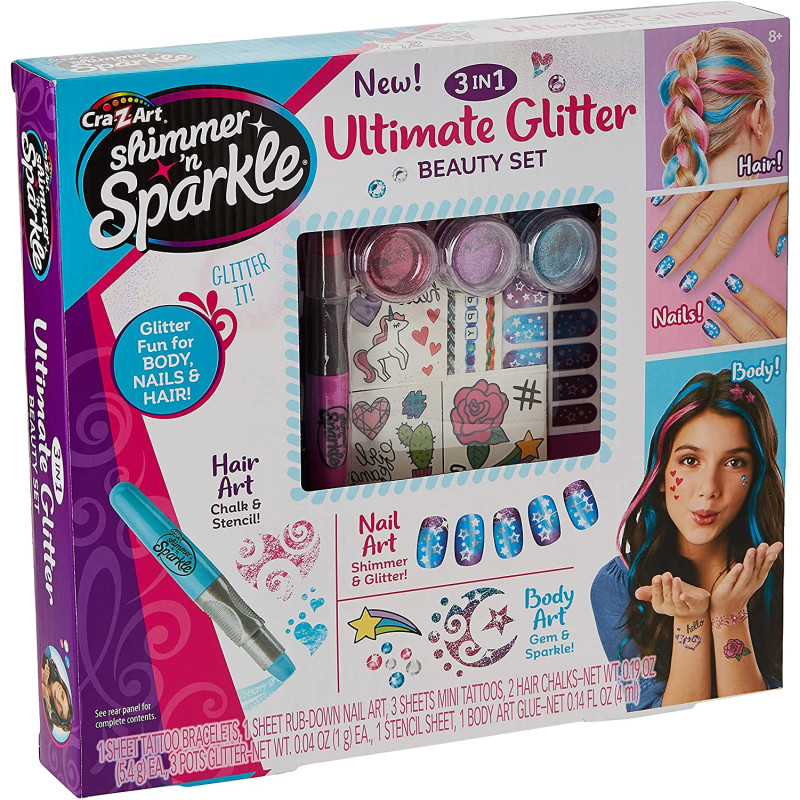 Shimmer 'n Sparkle - 3 in 1 Ultimate Glitter Beauty Set Shimmer 'n Sparkle - 3 in 1 Ultimate Glitter Beauty Set