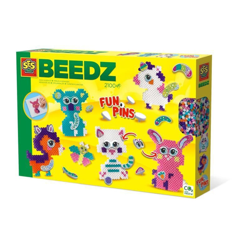 Beedz : Perles à repasser - Animaux à paillettes FunPins