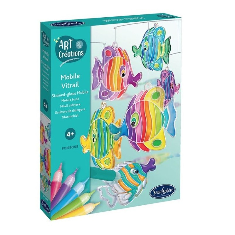 ART & CREATIONS - MOBILE VITRAIL - POISSONS
