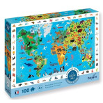 Puzzles pour enfants - PUZZLE 100 pièces XXL - Planisphère des Animaux - Livraison rapide Tunisie
