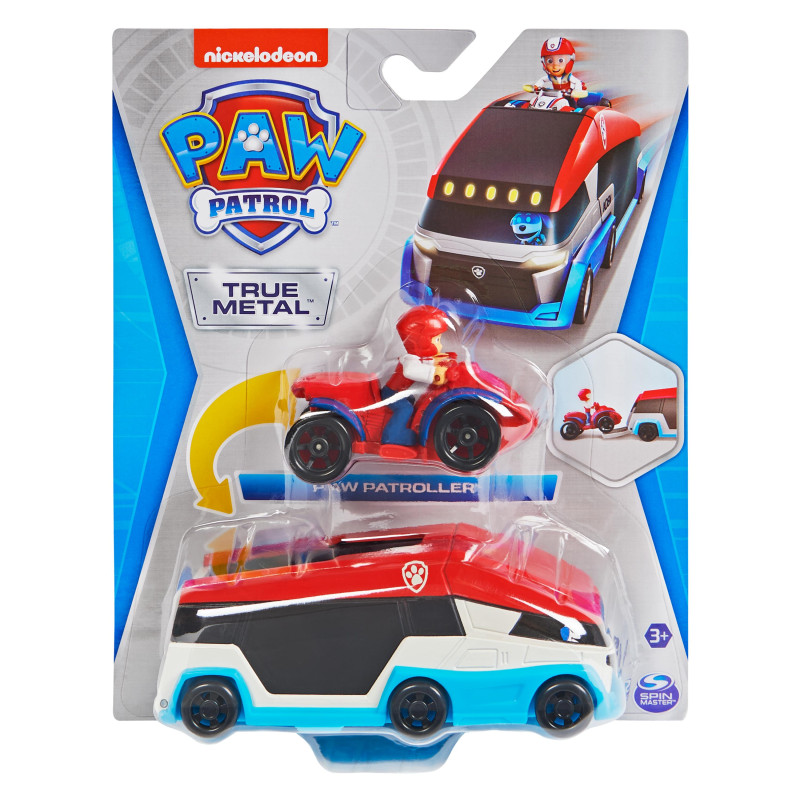 Camion Pat Patrouilleur 2 En 1 True Metal - Transformable En Circuit Avec Véhicule Robot Chien Inclus