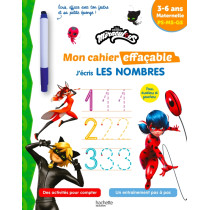 Mon cahier effaçable Miraculous  J'écris les nombres et je compte (3-6 ans)