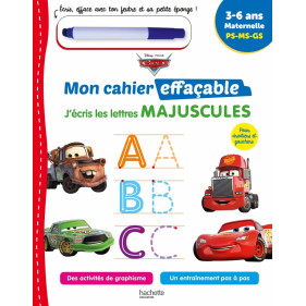 Disney - Cars Mon cahier effaçable - J'écris les lettres majuscules  (3-6 ans)