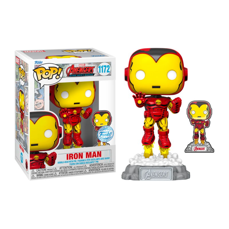 Pop! Marvel: A60 - Comic Iron Man w/ Pin's Pop! Marvel: A60 - Comic Iron Man w/ Pin's