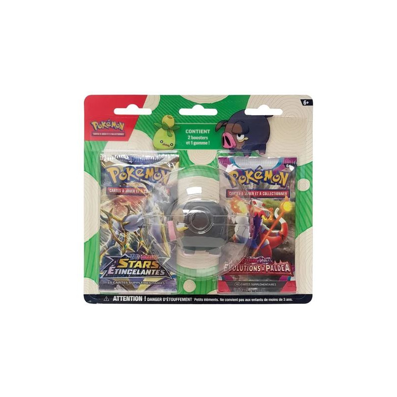 POKÉMON : BTS 2 BOOSTERS + GOMME GOURMELET POKÉMON : BTS 2 BOOSTERS + GOMME GOURMELET