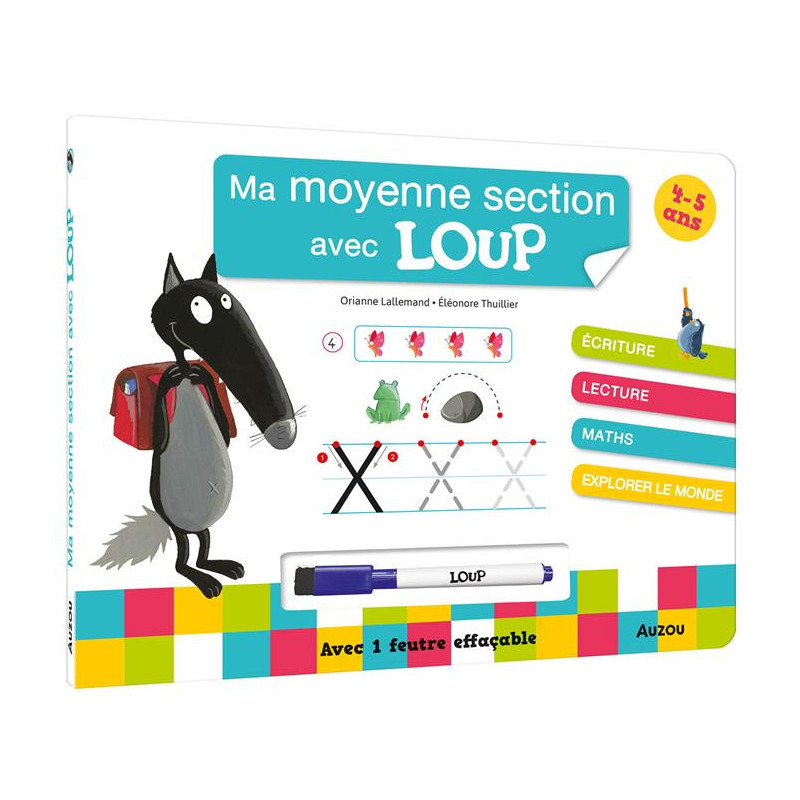 Livre-ardoise P'tit Loup : MA MOYENNE SECTION AVEC LOUP