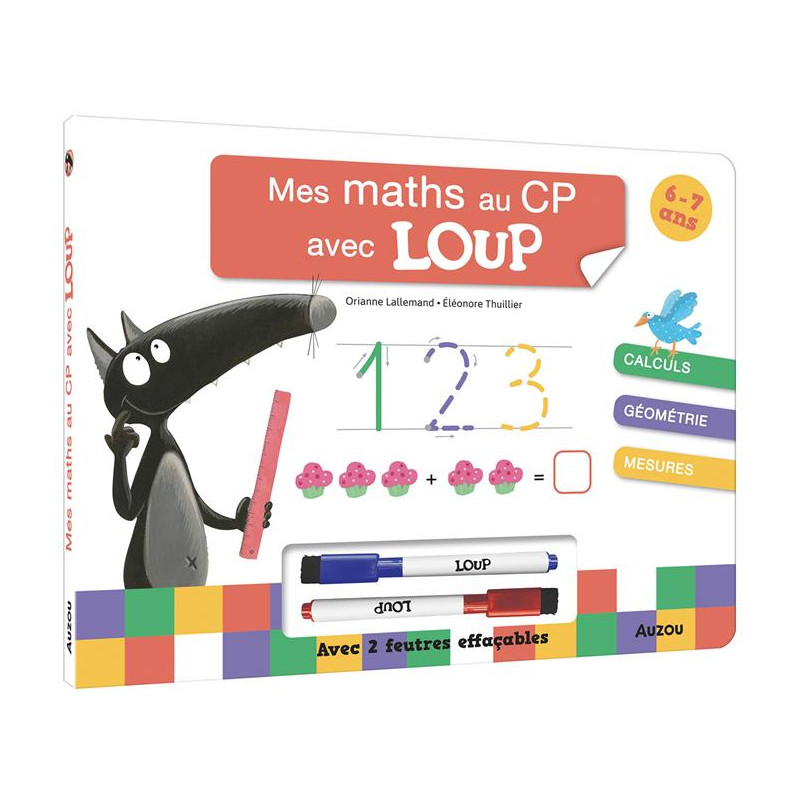 Mon Livre-ardoise : MES MATHS AU CP AVEC LOUP