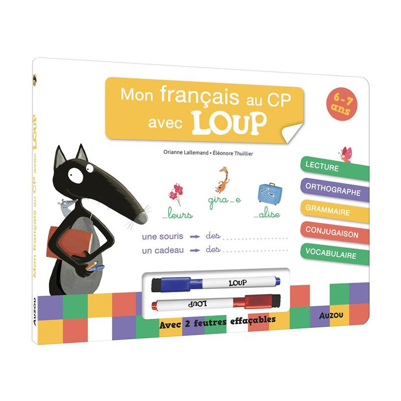 Mon Livre-ardoise : MON FRANÇAIS AU CP AVEC LOUP