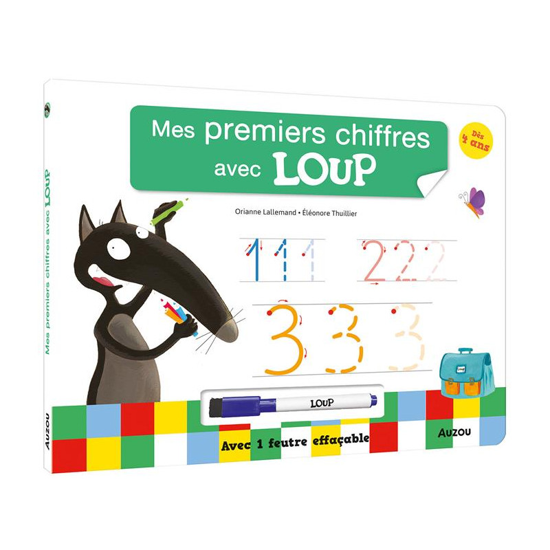 Mon Livre-ardoise : Mes premiers chiffres avec Loup Mon Livre-ardoise : Mes premiers chiffres avec Loup