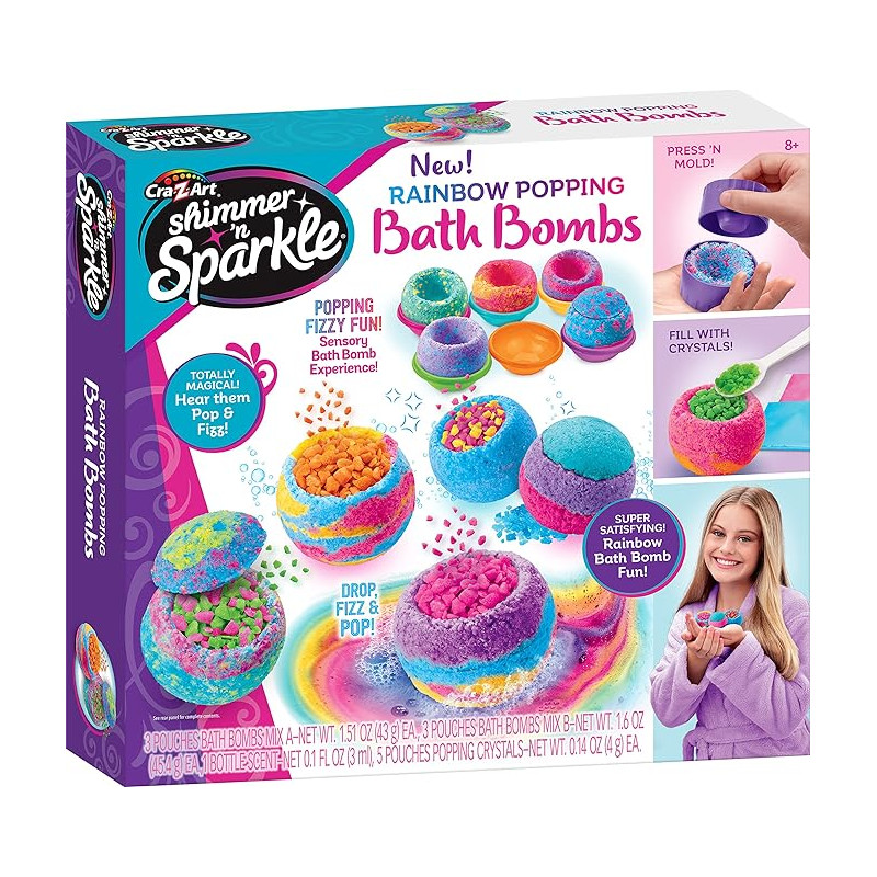 Shimmer ‘n Sparkle Rainbow Popping Bath Bombs