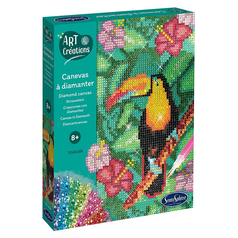 ART & CREATIONS - CANEVAS A DIAMANTER - TOUCAN