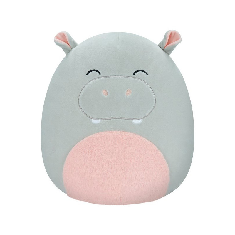 SQK - Medium Plush (12" Squishmallows) (Harrison - Grey Hippo W/Pink Fuzzy Belly)