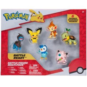 Pokémon PKW - Battle Figure Multipack (6PK: 2" Pichu, Deino, Jigglypuff, Turtwig, Piplup, Chimchar)
