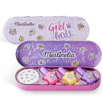 MARTINELIA SUPER GIRL NAIL POLISH&STICKERS TIN BOX