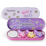 Loisirs créatifs pour enfants - MARTINELIA SUPER GIRL NAIL POLISH&STICKERS TIN BOX - Livraison rapide Tunisie