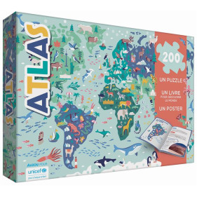 Atlas : un puzzle - un livre - un poster