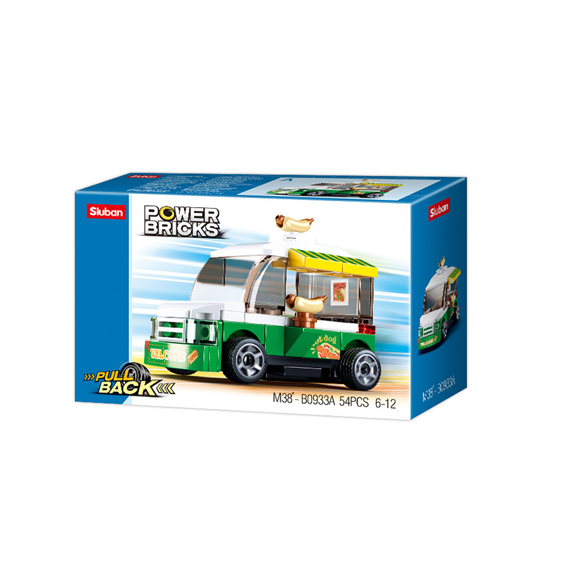 Power bricks 4 Pull back : Hotdog Car Power bricks 4 Pull back : Hotdog Car
