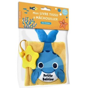 LIVRE TISSU A MÂCHOUILLER - PETITE BALEINE (Les formes)