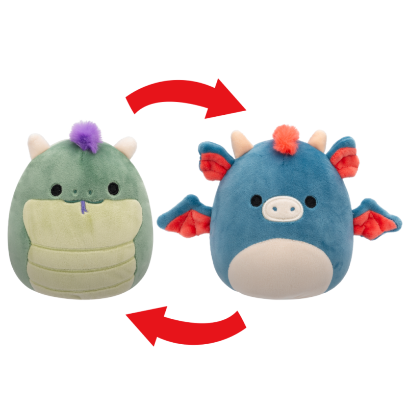 SQK - Little Plush (5" Squishmallow) (Magtus - Green Basilisk/Carin - Blue and Dragon - Flipamallows) SQK - Little Plush (5" Squishmallow) (Magtus - Green Basilisk/Carin - Blue and Dragon - Flipamallows)