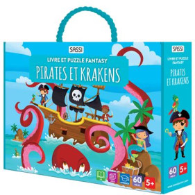 Livre et puzzle fantasy - Pirates et le Kraken