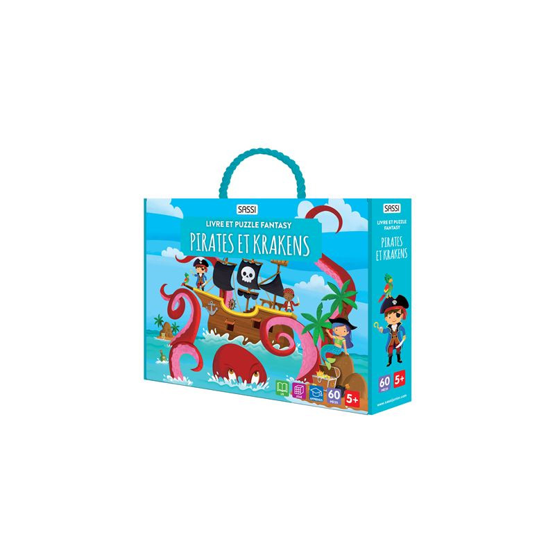 Livre et puzzle fantasy - Pirates et le Kraken