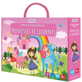 Livre et puzzle fantasy - Princesses et licornes