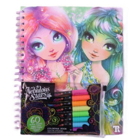 Livre de coloriage - à pages noires Coralia & Marinia - Stylos à gel à encre à néon