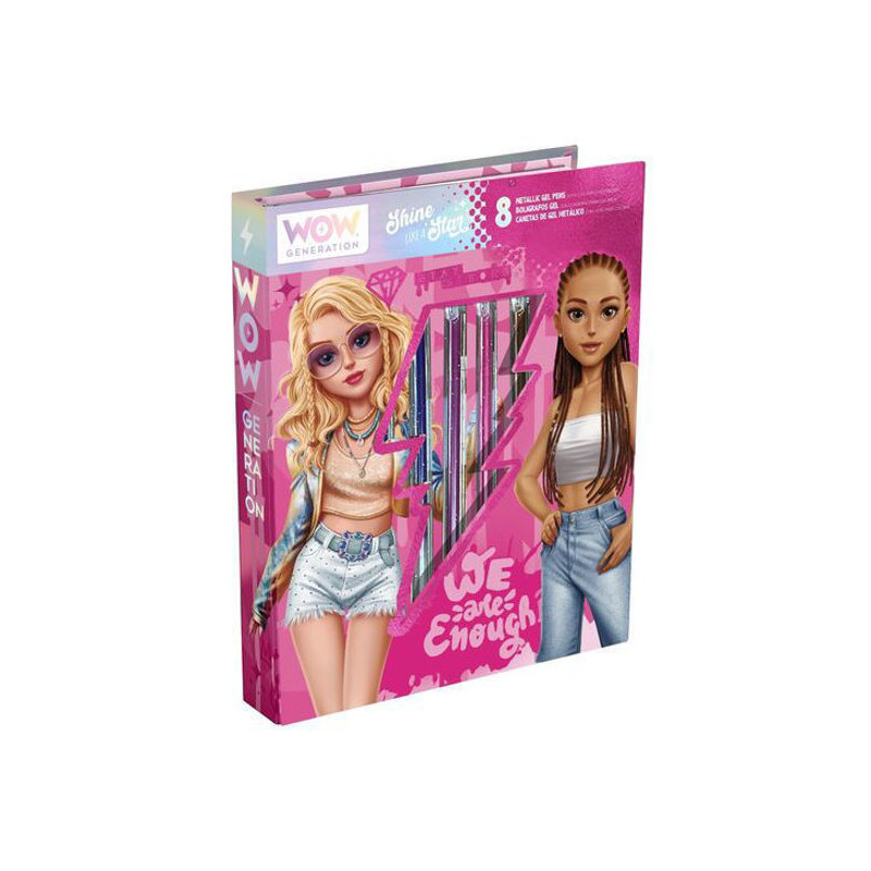CARNET DE COLORIAGE AVEC 8 STYLOS GEL MÉTALLIQUES