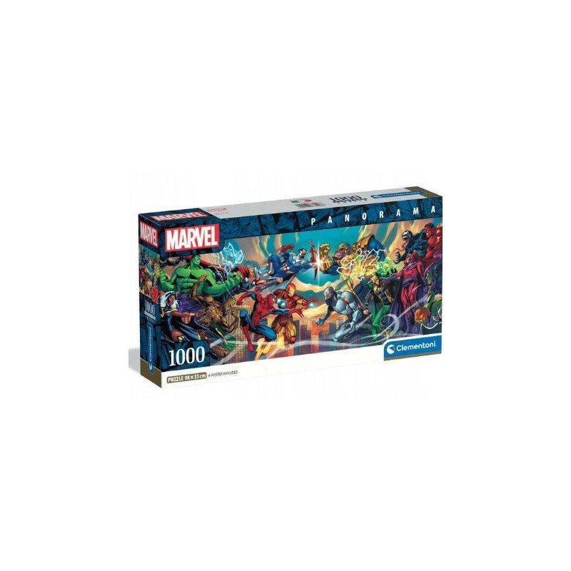 Puzzle 1000 pièces Panorama - Les Hèros Marvel